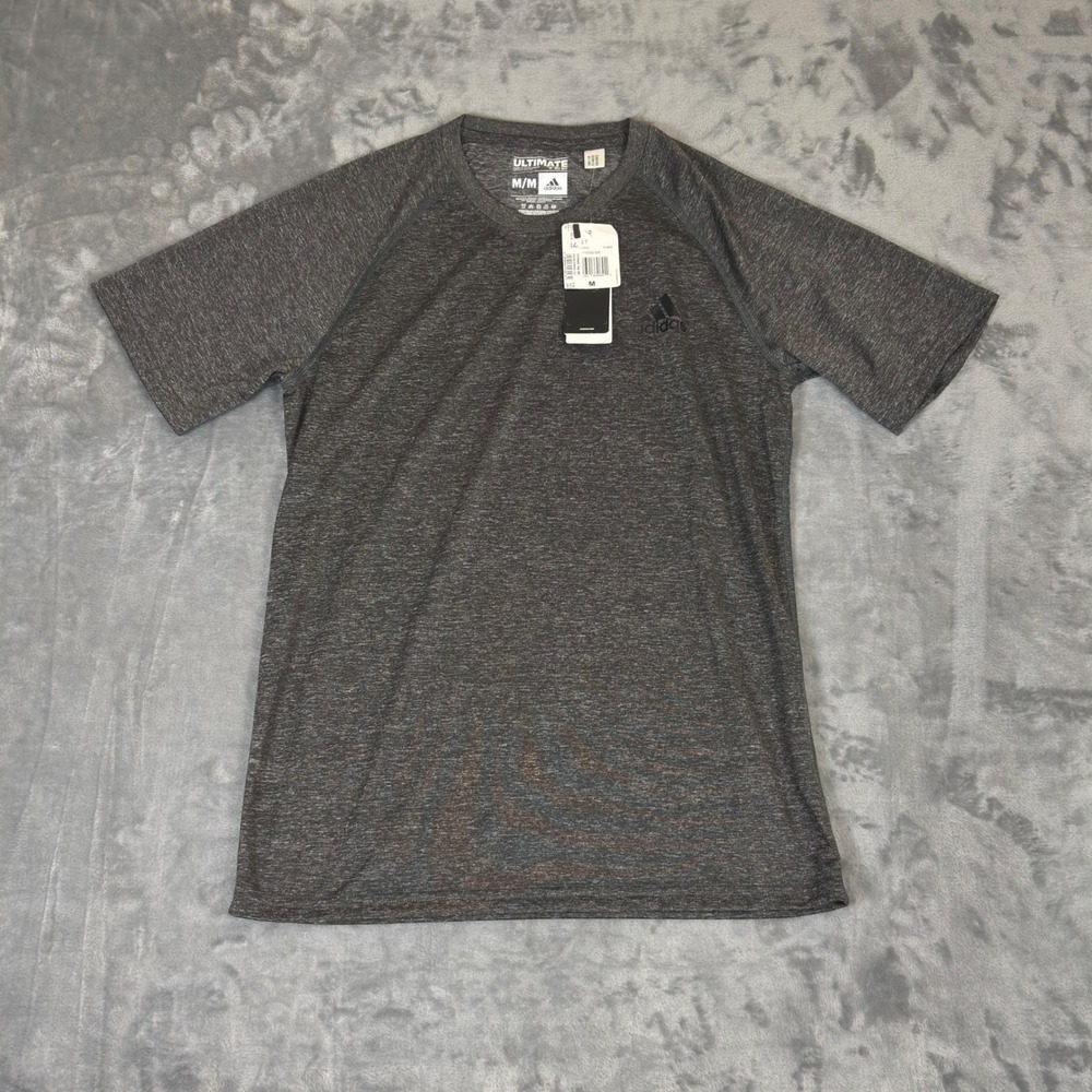 Adidas Ultimate Tee Mens Medium Grey Climalite Short Sleeve Shirt S14032 NEW